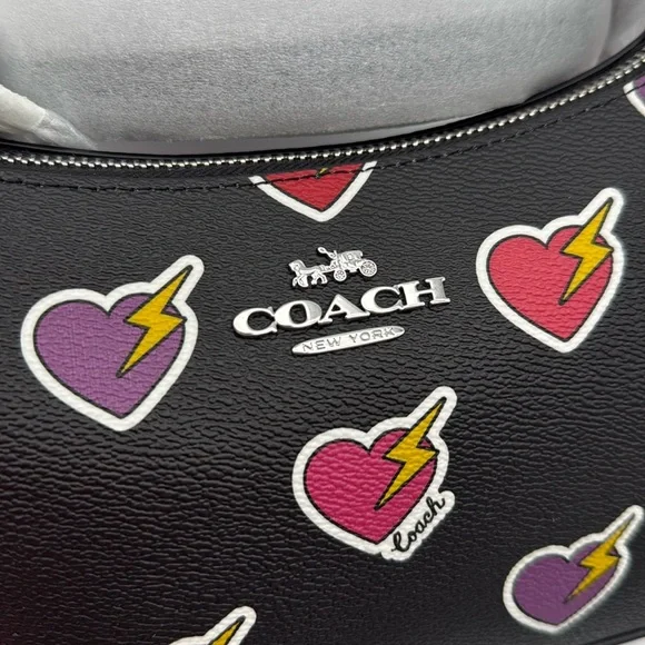 Coach Teri Shoulder Bag With Heart Bolt Print - Picture 3 of 14